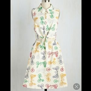 Where my Picnic People? A- Line Dress in Bicycles